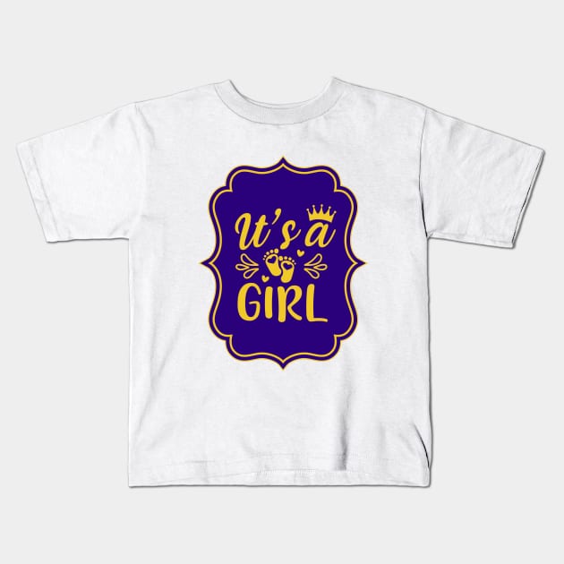 It's A Girl | Cute Kid's Kids T-Shirt by KidsKingdom